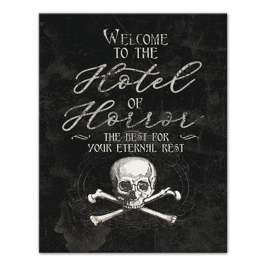 Hotel Of Horror Skull Canvas Wall Art